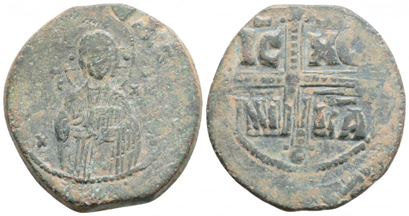 Byzantine
Anonymous (1034-1041 AD) Constantinople
AE Follis (30.6mm, 10g)
Obv: Є...