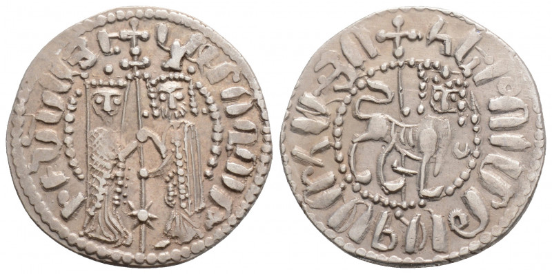 Medieval 
Armenia, Hetoum I and Zabel (1226-1270 AD)
AR Tram. (21.1mm, 3g)
Obv: ...