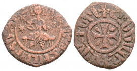 Medieval
Armenia, Cilician Armenia, Royal, Hetoum I (1226-1270 AD)
AE Kardez Sis (23.4mm, 4.9g)
Obv: Hetoum seated facing on bench, holding lis-tipped...