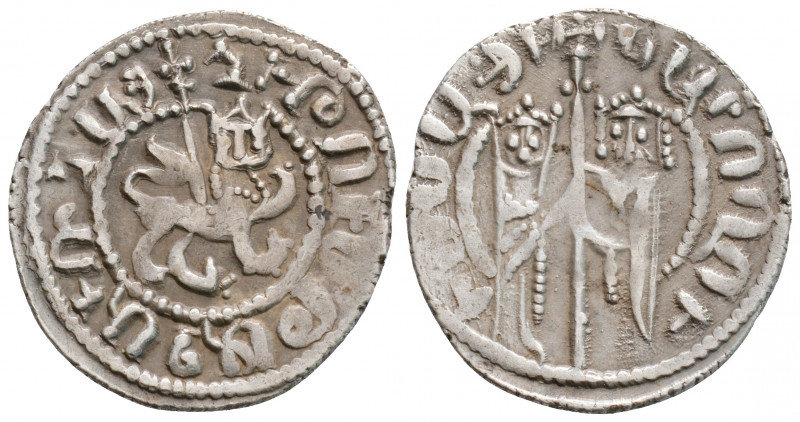 Medieval
Armenia, Hetoum I and Zabel (1226-1270 AD)
AR Tram. (22.9mm, 3g)
Obv: H...