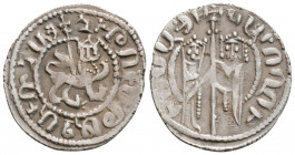 Medieval
Armenia, Hetoum I and Zabel (1226-1270 AD)
AR Tram. (22.9mm, 3g)
Obv: Hetoum and Zabel standing facing one another, heads facing, holding bet...