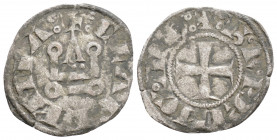 Medieval 
Crusaders, Principality of Achaea, Guillaume II de Villehardouin (1246-1278 AD)
AR Denier Tournois (19.6mm, 0.8g)
Obv: +:G• PRINCEPS: around...