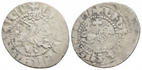 Medieval 
Armenia, Cilician Armenia, Royal, Levon III (1301-1307 AD)
AR Tram (21.3mm, 2.1g)
Obv: Levon III on horseback riding right, head facing, hol...