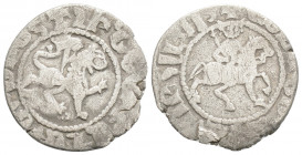 Medieval
Armenia, Cilician Armenia, Levon III (1301-1307 AD)
AR Tavorkin (20.4mm, 2.2g)
Obv: Levon on horseback advancing right
Rev: Crowned lion adva...