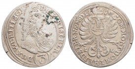 Medieval
Chrystian Ulryk, Oleśnica 1698 
3 krajcary
AR Silver(1.6g, 29mm)
Wariant z STERN & MED w legendzie rewersu.
POLEN POLAND SCHLESIEN OELS
Liter...