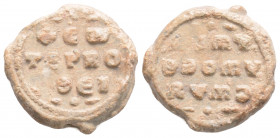 Byzantine Lead Seal (5th Century)
Obv: 3 (Three) lines text.
Rev: 3 (Three) lines text.
(6,3g 16,7mm Diameter)