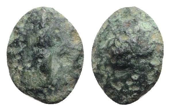 Central Italy, Uncertain I cent BC. Cast AE (15mm, 2.37g) Unpublished, Very Rare