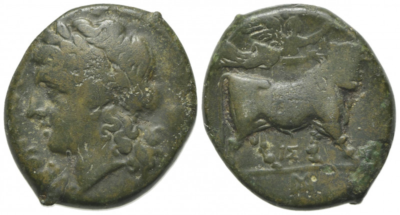 Southern Campania, Neapolis, c. 270-250 BC. Æ (20mm, 5.43g, 12h). Laureate head ...