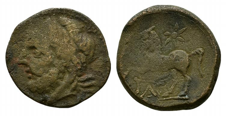 Northern Apulia, Arpi, c. 325-275 BC. Æ (16mm, 3.50g, 3h). Laureate head of Zeus...