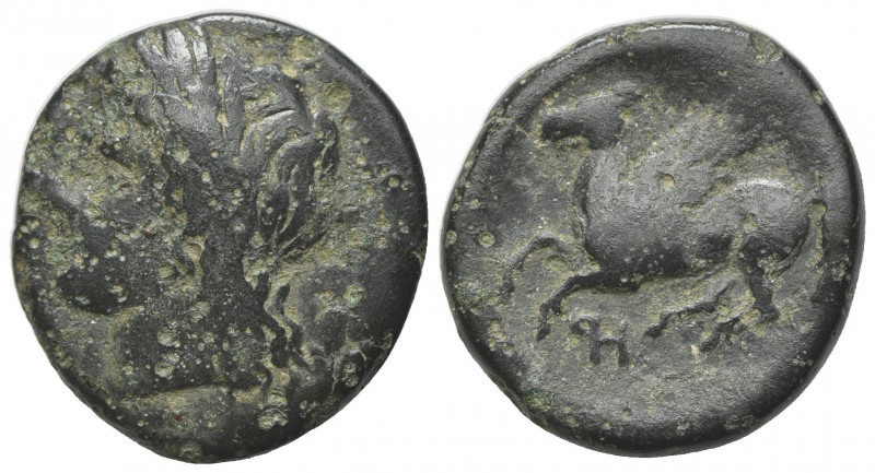 Sicily, Syracuse, 344-317 BC. Æ (18mm, 4.87g, 6h). Laureate head of Apollo l.; a...