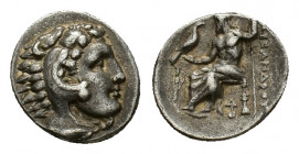 Kings of Macedon, Philip III Arrhidaios (323-317 BC). AR Drachm (16,39 mm, 4,28 g). In the name and types of Alexander III. Struck under Leonnatos, Ar...