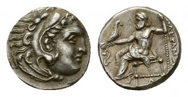 Kings of Macedon, Philip III Arrhidaios (323-317 BC). AR Drachm (16,06 mm, 4,29 g). In the name and types of Alexander III. Struck under Leonnatos, Ar...