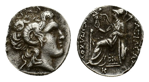 Kings of Thrace, Lysimachos (305-281 BC.). AR Drachm (15,78 mm, 4,27 g). Uncerta...