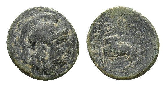 Kings of Thrace. Lysimachos (305-281). Æ (14,05 mm, 2,71 g).Helmeted head of Ath...