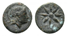 Troas, Kolone, 4th century BC. Æ (15,5 mm, 3,91 g). Laureate helmeted head of Athena r. R/ Star. SNG Copenhagen 277-81; SNG von Aulock 1559. Very fine...