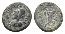 Phrygia, Laodicea ad Lycum, AD 79-96. Æ (16,33 mm, 3,97 g). Helmeted head of Roma l., wearing aegis. R/ Cornucopiae; in l.field, star. SNG Copenhagen ...