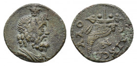 Phrygia, Laodicea ad Lycum. Pseudo-autonomous issue, 3rd century AD. Æ (18,79 mm, 3,09 g). Bust of Serapis r., wearing kalathos. R/ Cornucopia. BMC 11...