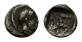 Pamphilia, Aspendos, c. 465-430 BC. AR Obol (7,36 mm, 0,75 g). Helmeted head of Athena r. R/ Triskeles. Traite pl.CXLIII, 4 (reverse and Hemiobol). Fi...