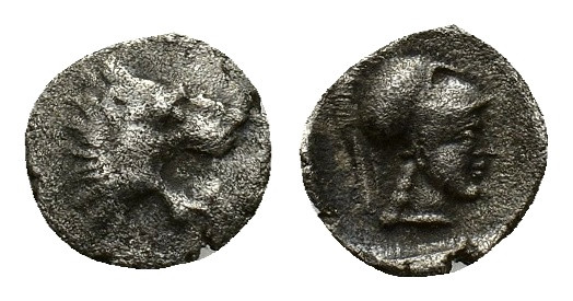 Pamphilia, Side, c. 370-350 BC. AR Obol (10,26 mm, 0,76 g). Lion's head r., with...