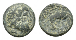 Pisidia, Isinda Æ (16,39 mm, 3,27 g). Dated CY 11 = 15/4 BC (?). Laureate head of Zeus r. R/ Warrior on horse galloping r., preparing to hurl spear; b...