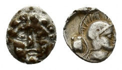 Pisidia, Selge, c. 350-300 BC. AR Obol (9,37 mm, 0,92 g). Facing gorgoneion. R/ Helmeted head of Athena r.; astralagos behind. SNG France 1930-4. Very...