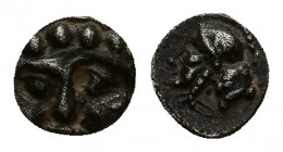 Pisidia, Selge, c. 350-300 BC. AR Obol (8,70 mm, 0,94 g). Facing gorgoneion. R/ Helmeted head of Athena l.; astralagos behind. SNG France 1928. Good v...