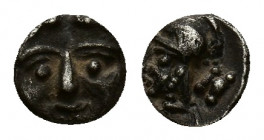 Pisidia, Selge, c. 350-300 BC. AR Obol (8,19 mm, 0,95 g). Facing gorgoneion. R/ Helmeted head of Athena l.; astralagos behind. SNG France 1928. Good v...