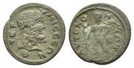Pisidia, Termessos Major. Æ (27,65 mm, 14,55 g). Pseudo-autonomous issue, AD 238-268. Laureate head of Zeus right, below, Θ. R/ Hermes running left, h...