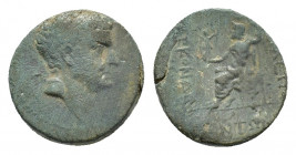 Kings of Cilicia, Tarcondimotus I (39-31 BC). Æ (20,18 mm, 9,14 g). Anazarbus. Diademed head of Tarconimotus I r. R/ Zeus enthroned l. holding Nike an...
