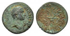 Cilicia, Olba, time of Augustus (27 BC-14 AD). Æ (32,07 mm, 7,68 g). Dated year 1 (10/1 AD). Ajax, high priest and toparch. Bust of Ajax as Hermes wea...