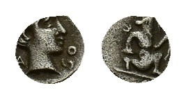 Cilicia, uncertain mint, 4th century BC (?). AR Hemiobol (5,51 mm, 0,32 g). Pers...