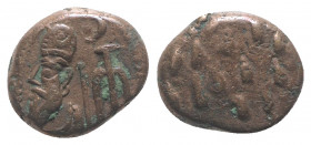 Kings of Elymais, Phraates (c. AD 100-150). Æ Drachm (13mm, 3.59g). Bust l. wearing tiara. R/ Dashes. Van’t Haaff Type 14.7.2-1. VF - Good VF