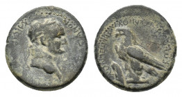 Phrygia, Amorium. Vespasian (AD 69-79). Æ Assarion (20,35 mm, 6.22 g). L. Antonius Longeinos, magistrate. Laureate head of Vespasian r. R/ Eagle stand...