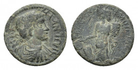Phrygia, Hadrianopolis-Sebaste. Caracalla (AD 198-217). Æ (21,07 mm, 5,22 g). Laureate, draped and cuirassed bust r. R/ Tyche standing l., holding rud...