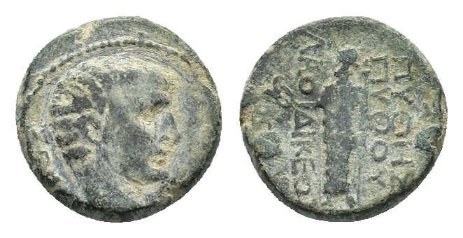 Phrygia, Laodicea ad Lycum. Claudius (AD 41-54). Æ (16,61 mm, 5,93 g). Pythes, s...