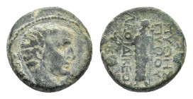 Phrygia, Laodicea ad Lycum. Claudius (AD 41-54). Æ (16,61 mm, 5,93 g). Pythes, son of Pythes, magistrate. Bare head r. R/ Zeus Laodiceus standing l., ...