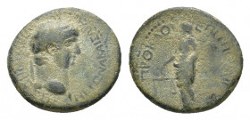 Phrygia, Prymnessus. Nero, 54-68. Æ (Bronze, 21,07 mm, 5,64). Ti Ioulios Proklos, magistrate. Laureate head of Nero r. R/ Dikaiosyne standing l., hold...