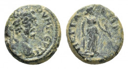 Pamphilia, Perge, Septimius Severus (AD 193-211). Æ (16,83 mm, 6,05 g). Laureate head of Septimius Severus r. R/ Artemis advancing r., holding bow and...