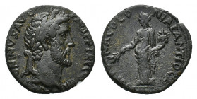 Pisidia, Antioch. Antoninus Piu (AD 138-161). Æ (23,91 mm, 8,18 g). Laureate head r. R/ Tyche standing, l., holding branch (over altar) and cornucopia...