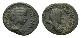 Cilicia, Irenopolis-Neronias. Julia Domna (Augusta, AD 193-217). Æ 1½ Assaria (18, 84mm, 4,73 g). Dated CY 161 (AD 212/3). Draped bust r. R/ Veiled an...