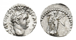 Cappadocia, Caesarea-Eusebia. Titus (79-81). AR Hemidrachm (13,38 mm, 1,66 g). Laureate head r. R/ Victory advancing r., holding wreath and palm frond...