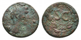 Seleucis and Pieria, Antioch. Augustus (27 BC - AD 14). Æ As (22,52 mm, 10, 61 g). Laureate head right / SC within wreath. RPC I 4264. Fine.