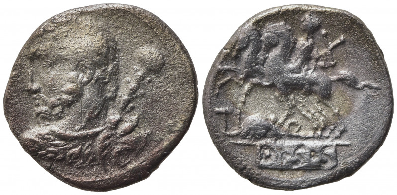 Ti. Quinctius, Rome, 112-111 BC. AR Denarius (19mm, 3.77g, 3h). Laureate bust of...