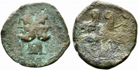 C. Vibius C.f. Pansa, c. 90 BC. Æ As (28mm, 8.41g, 9h). Laureate head of Janus. R/ Three prows r. Crawford 342/7e; RBW 1292. Good Fine