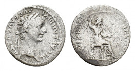 Tiberius (14-37). AR Denarius (17,17 mm, 3,63 g). Lugdunum, AD 36-37. Laureate head r. R/ Pax-Livia figure seated r., holding vertical scepter and oli...