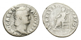 Nero (AD 54-68). AR Denarius (17, 62 mm, 2,94 g). Rome, AD 64-65. Laureate head r. R/ Jupiter seated l., holding thunderbolt and sceptre. RIC 53; BMC ...