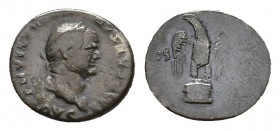 Vespasian (69-79). AR Denarius (17,73 mm, 3,18 g). Rome, AD 76. Laureate head facing r. R/ Eagle standing facing on garlanded cippus, head l. RIC 847;...