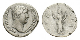 Hadrian (117-138). AR Denarius. Rome, AD 134-138. Laureate head r. R/ ITALIA, Italia standing l., holding sceptre and cornucopiae. RIC 307; RSC 867. V...
