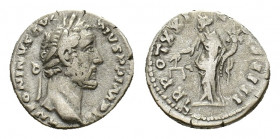 Antoninus Pius (AD.138-161). AR Denarius (16,39 mm, 2,93 g). Rome, AD 157-158. Laureate head r. R/ Aequitas standing l., holding scales and cornucopia...