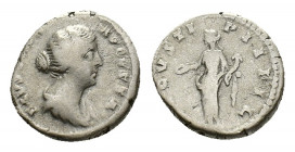 Faustina Junior (Augusta, 147-175). AR Denarius (16,05 mm, 3,90 g). Rome, AD 145-161. Draped bust r. R/ Concordia standing l., holding cornucopia and ...